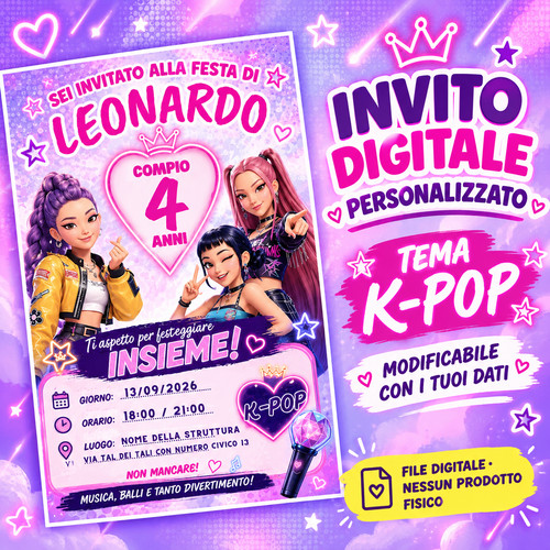 Invito digitale pop - invito, k-pop